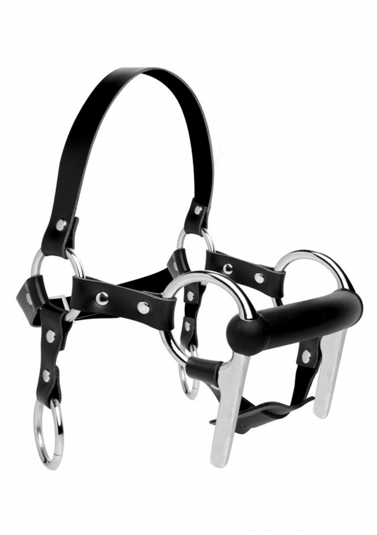 Steed Silicone Bit and Bridle Head Harness - Black