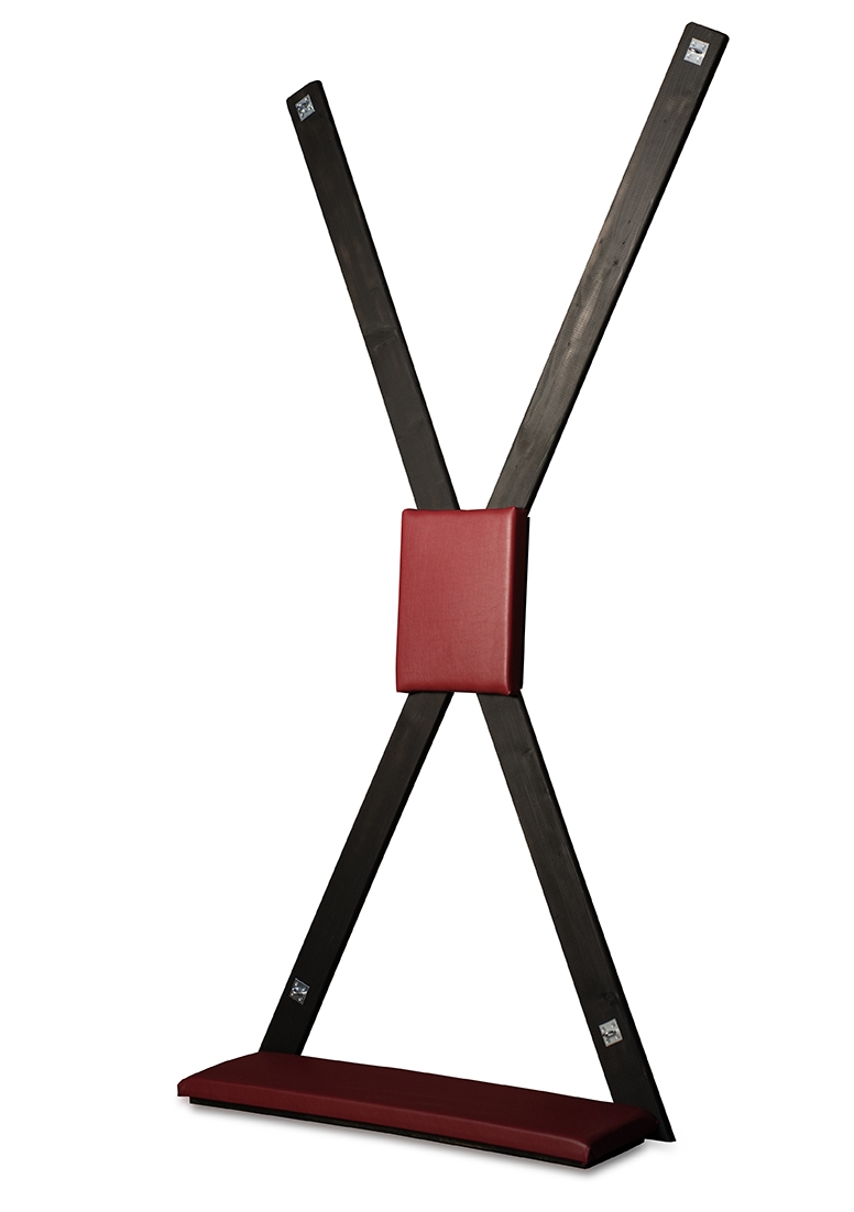 Wooden and PU Leather Covered BDSM Bondage Cross