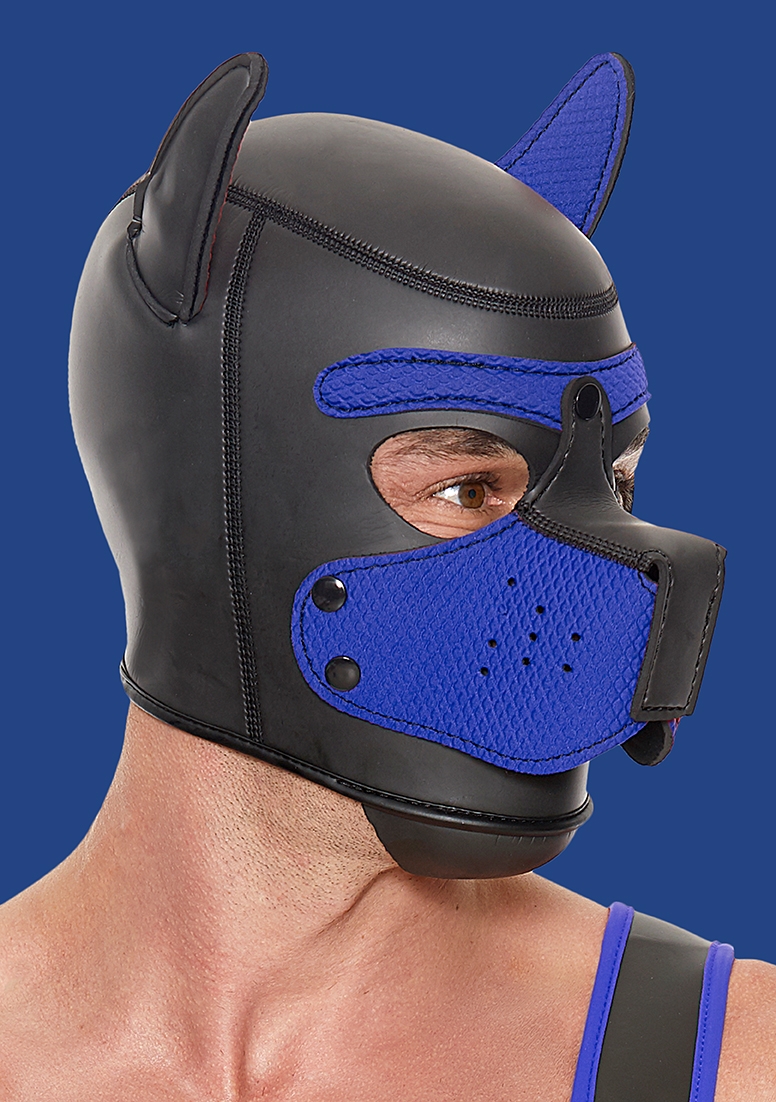 Ouch Puppy Play - Neoprene Puppy Hood - Blue