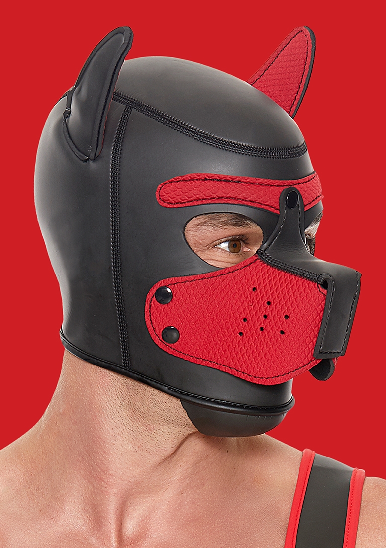 Ouch Puppy Play - Neoprene Puppy Hood - Red