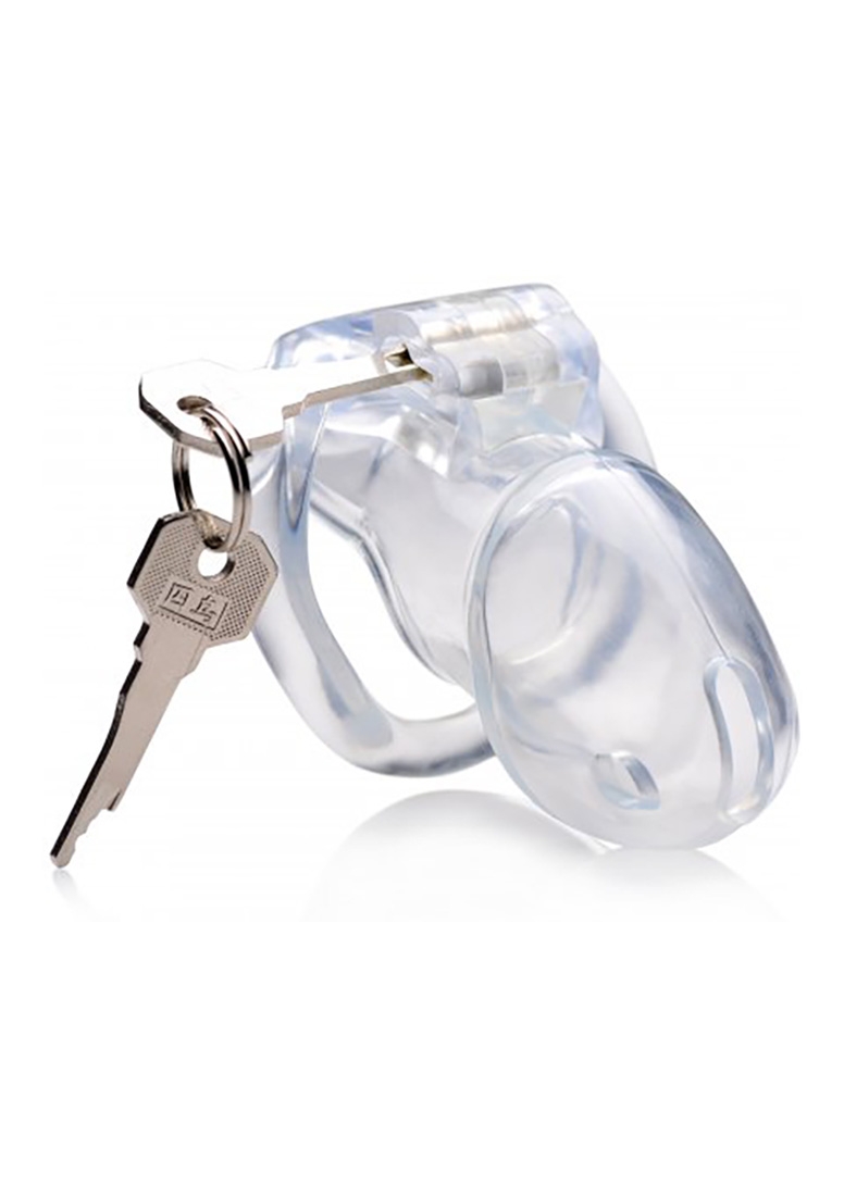 Clear Captor Chastity Cage with Keys - Medium