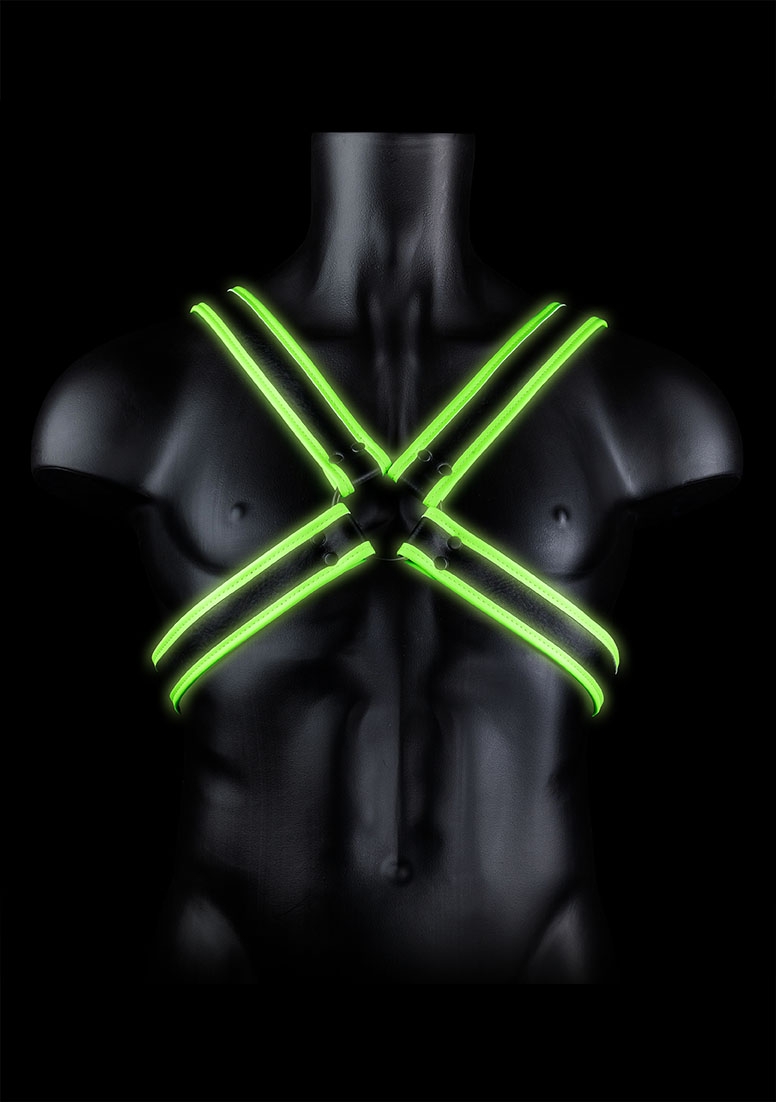 Cross Harness - Glow in the Dark - Neon Green/Black - S/M