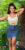 hoge taille mini denim-spijkerstof rok blauw * Cosmoda Collection