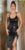 strap lederlook mini jurkje met leg split zwart * Cosmoda Collection