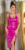 strap lederlook mini jurkje met leg split roze * Cosmoda Collection