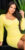 langmouw jurk volant-geplooid geel * Cosmoda Collection