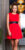 Trendy mini jurkje met lederlook rood * Cosmoda Collection
