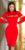 shift jurk met deco kettingen rood * Cosmoda Collection