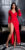 rode-loper glitter maxi jurk met split roodzilver * Cosmoda Collection