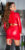 ruffled wet-look jurk rood * Cosmoda Collection