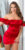 off-shoulder feest uitgaans satijnlook mini jurkje rood * Cosmoda Collection