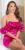 off-shoulder feest uitgaans satijnlook mini jurkje roze * Cosmoda Collection