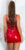 strap faux leder jurk met veter rood * Cosmoda Collection