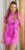 latex look jurk met riem roze * Cosmoda Collection