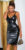 faux leder midi jurk zwart * Cosmoda Collection