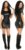wetlook mini jurkje met 2-weg ritssluiting zwart